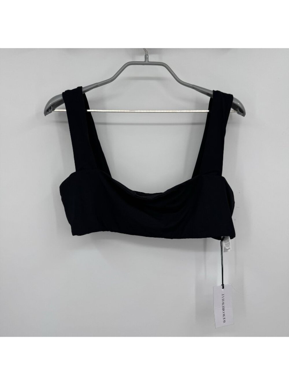 Weworewhat Black Bandeau Bikini Swim Top Size XL NWT